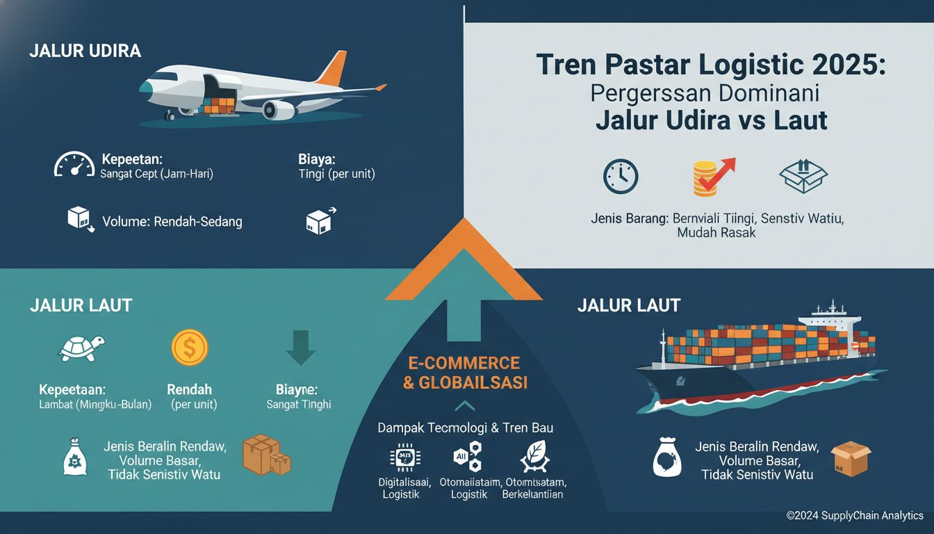 Tren Pasar Logistik 2025: Pergeseran Dominasi Jalur Udara vs Laut
